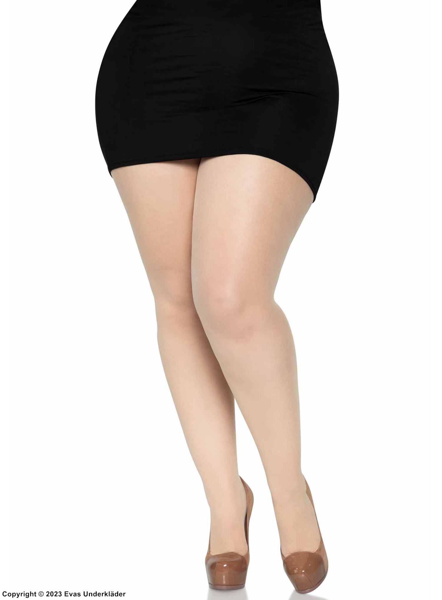 Klassische Strumpfhose, Naht hinten, Plus Size